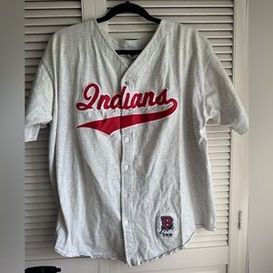 Vintage 90s Boa Sportswear Cleveland Indians Grey Heather Button Down Baseball J